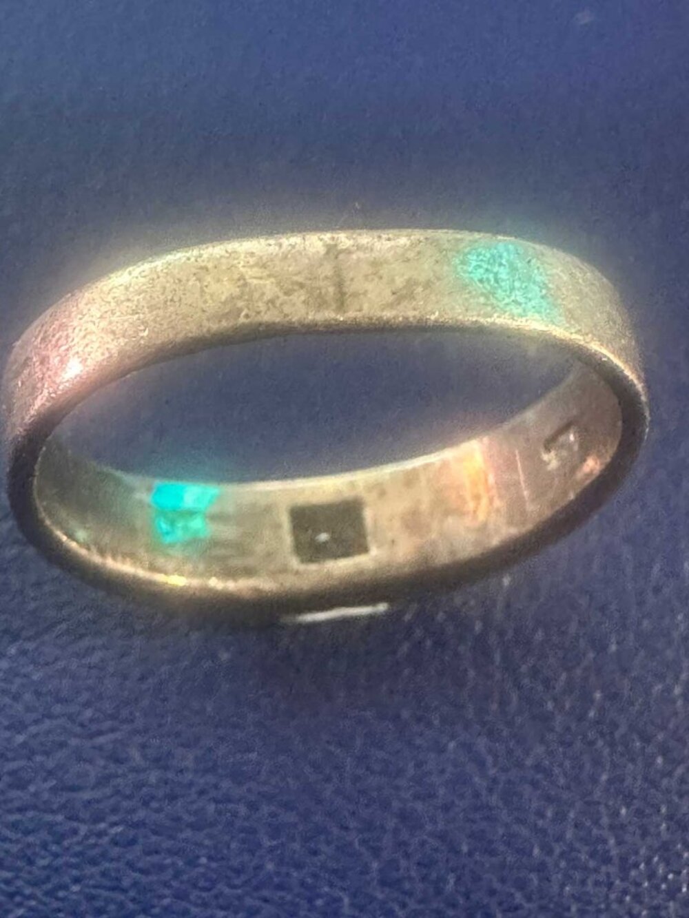 80s Mexican 925 Silver Ring with Princess Cut Gemstone | Size 7 - 7.5 - Picture 7 of 7